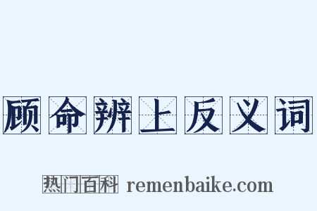 顾命辨上反义词是什么意思的图片